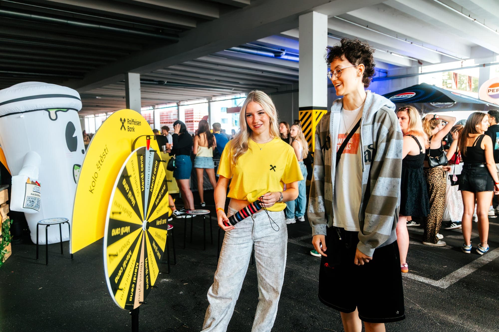 Crewmate hostesses at a Raiffeisenbank brand activation